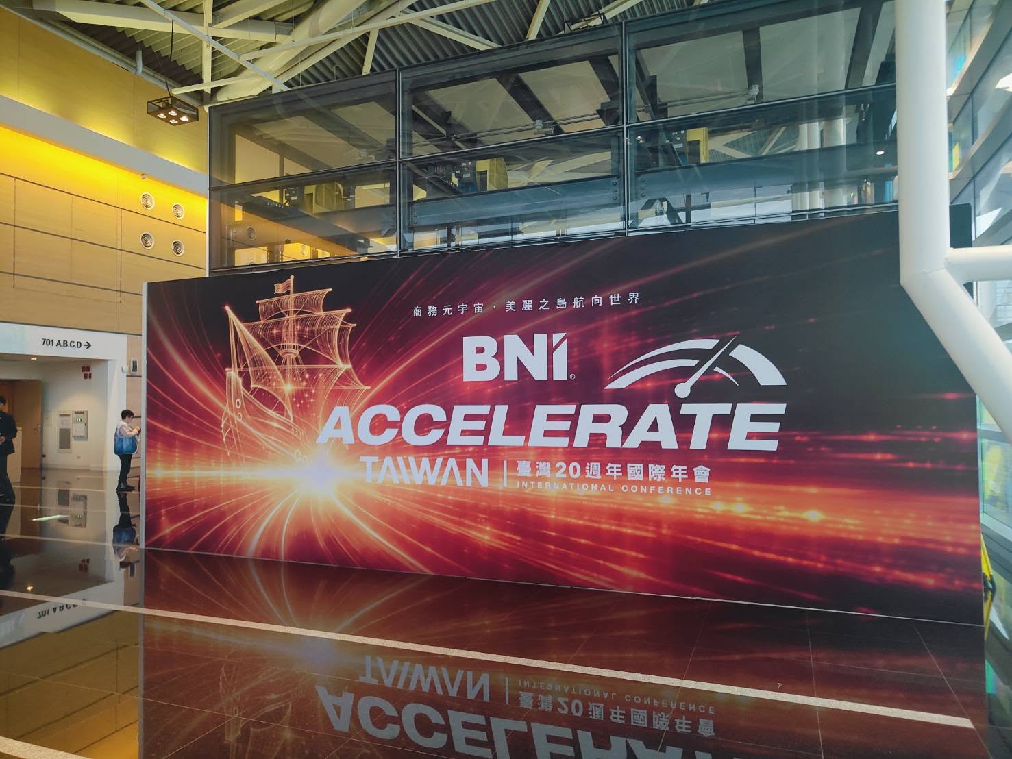 BNI ACCELERATE 台灣 20 週年國際年會現場活動橫幅